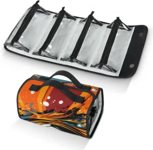 Large Capacity 4-in-1 Hanging Travel Toiletry Bag Storage Organizer With 4 Detachable Removable Zipper Clear Pouches Spin Football