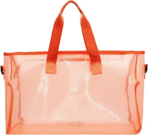 Large Heavy Duty Clear Waterproof Duffel Bag Travel Bag,Clear Weekender Bag With Zipper Handle,Beach Bag