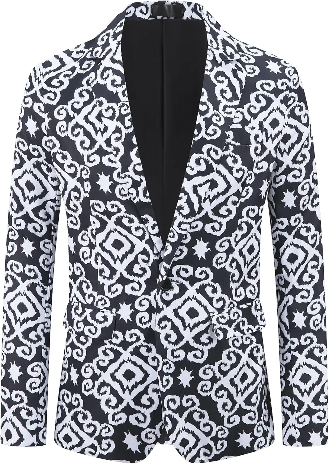 Lars Amadeus Paisley Blazer for Men's Retro Flower Printed Notch Lapel Floral Sports Coat