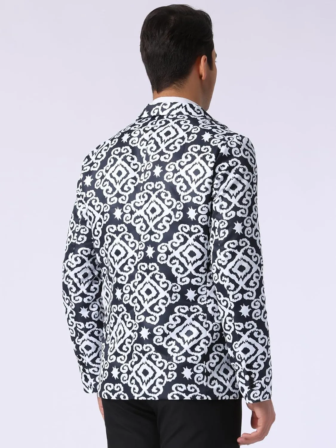 Lars Amadeus Paisley Blazer for Men's Retro Flower Printed Notch Lapel Floral Sports Coat