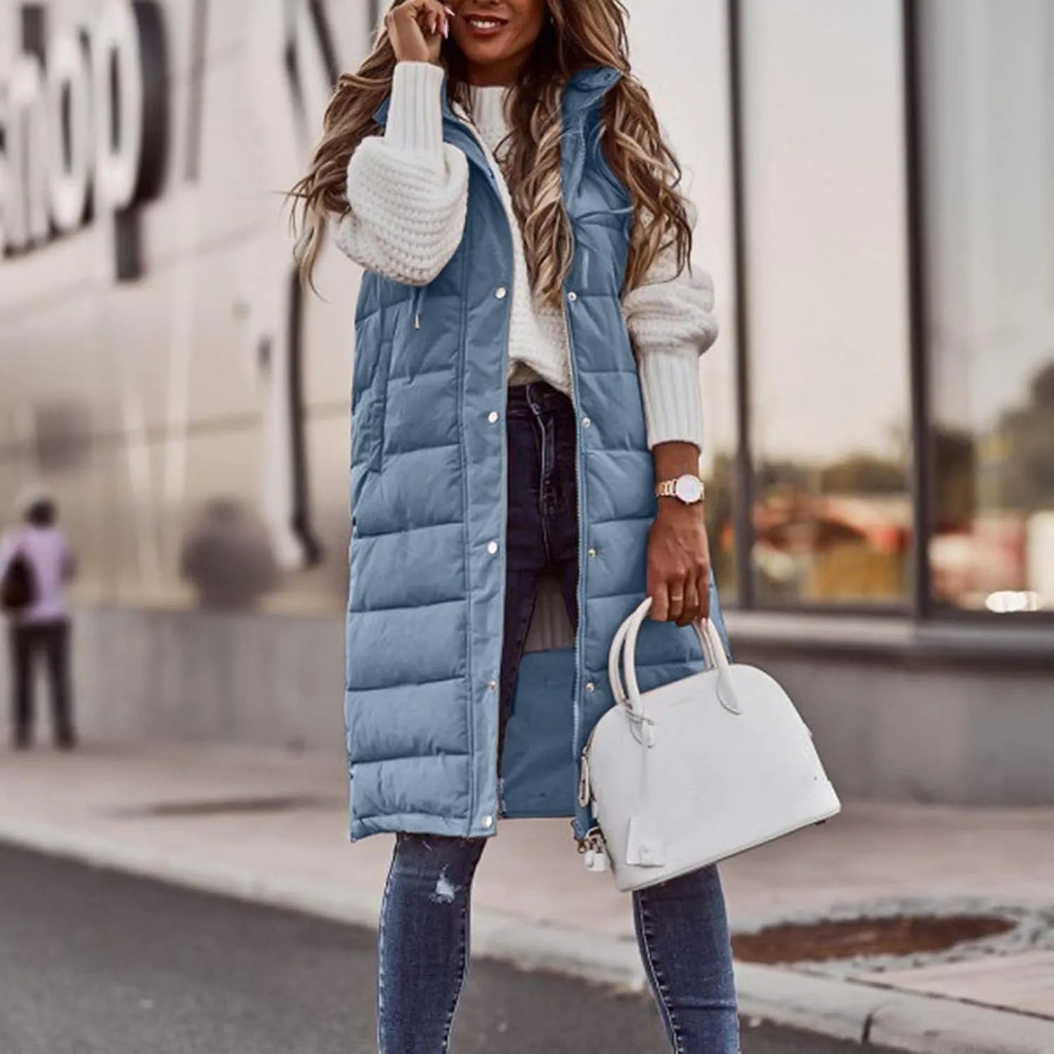 LCMTWX Womens Cardiagn Womens Winter Short Vest Lightweight Sleeveless Warm Jacket Down Vest Padded Vest Check Coat
