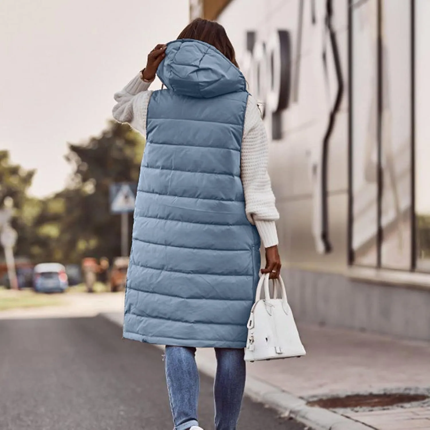 LCMTWX Womens Cardiagn Womens Winter Short Vest Lightweight Sleeveless Warm Jacket Down Vest Padded Vest Check Coat