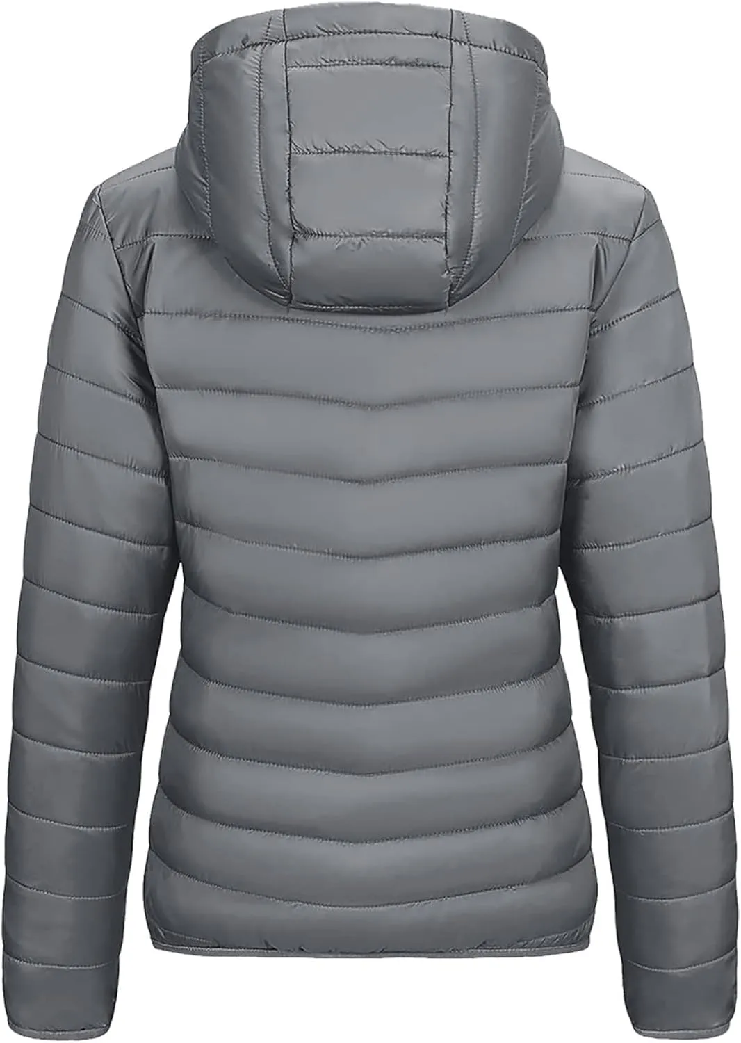 lcziwo Women's Winter Puffer Jacket Cropped Lightweight Zip up Hooded Quilted Jackets Water-Resistant Packable Winter Coat
