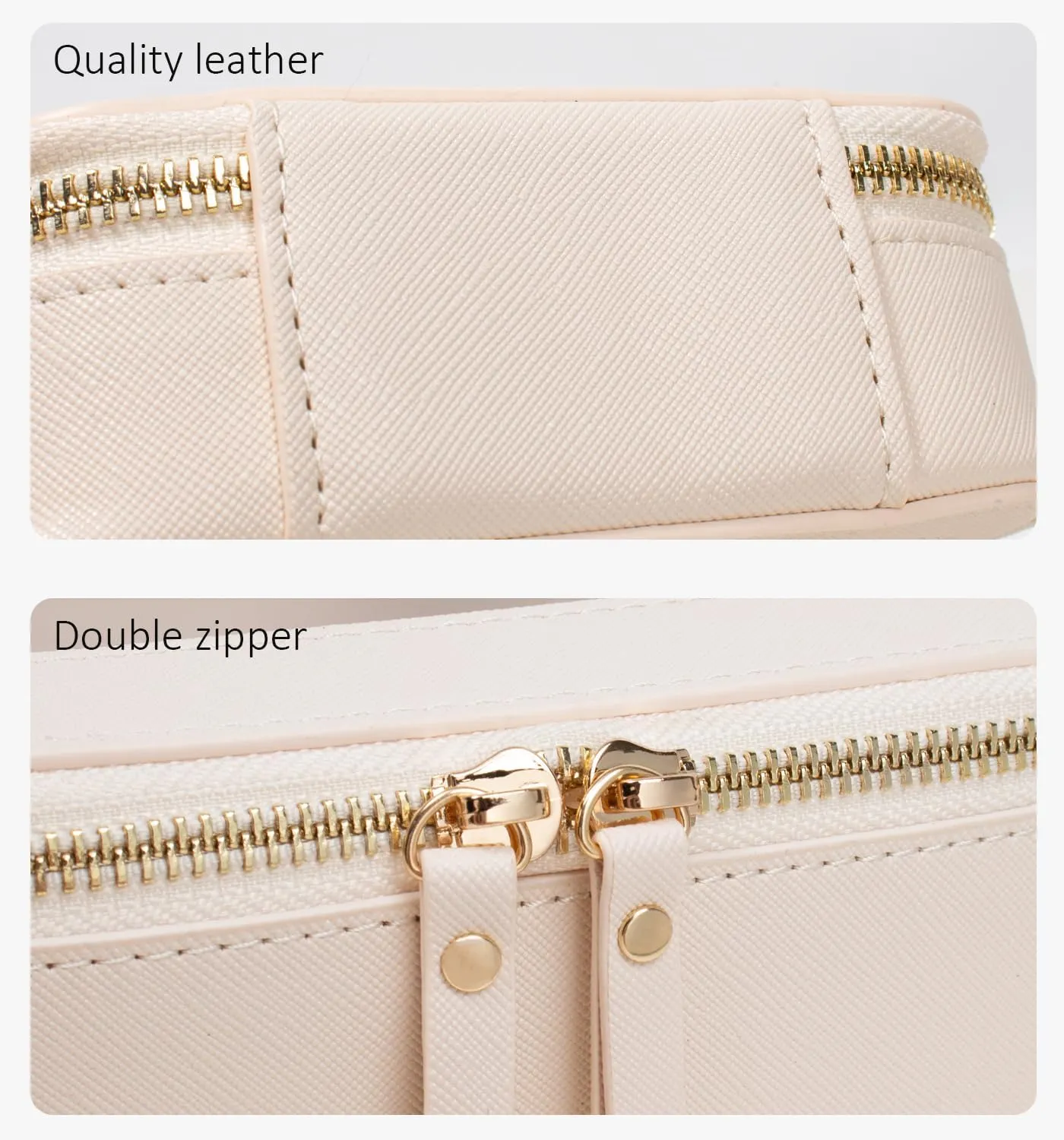 LETGO Clear Makeup Bags Set,TSA Approved Toiletry Bag with Zipper,Small Clear Comestic Bag Purse Travel Car Accessories for Women(Mini Large Beige)