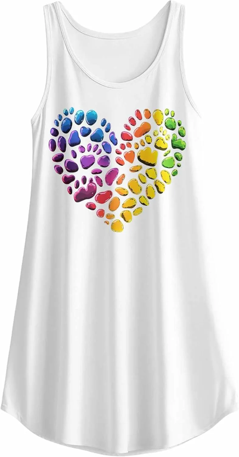 Libaoge Nightgowns for Women Colored Cobblestone Love Sleeveless Sleepwear Racerback Women's Nightgowns & Sleepshirts S-4XL
