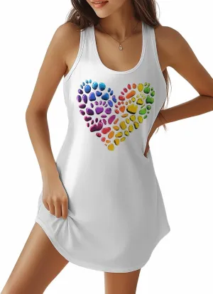 Libaoge Nightgowns for Women Colored Cobblestone Love Sleeveless Sleepwear Racerback Women's Nightgowns & Sleepshirts S-4XL