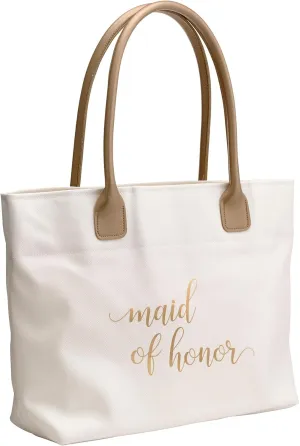 Lillian Rose Gold Maid of Honor Wedding Tote Bag, 4.25x10.75x16.5