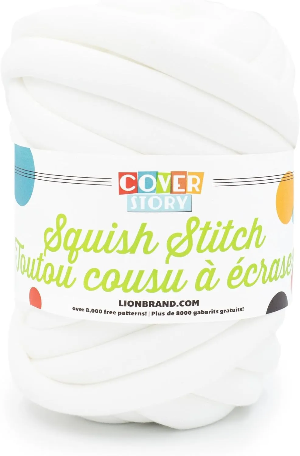Lion Brand Yarn Cover Story Squish Stitch, Blanket Yarn, Cloud White, 1 Pack