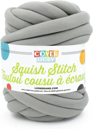 Lion Brand Yarn Cover Story Squish Stitch, Blanket Yarn, Space Grey, 1 Pack