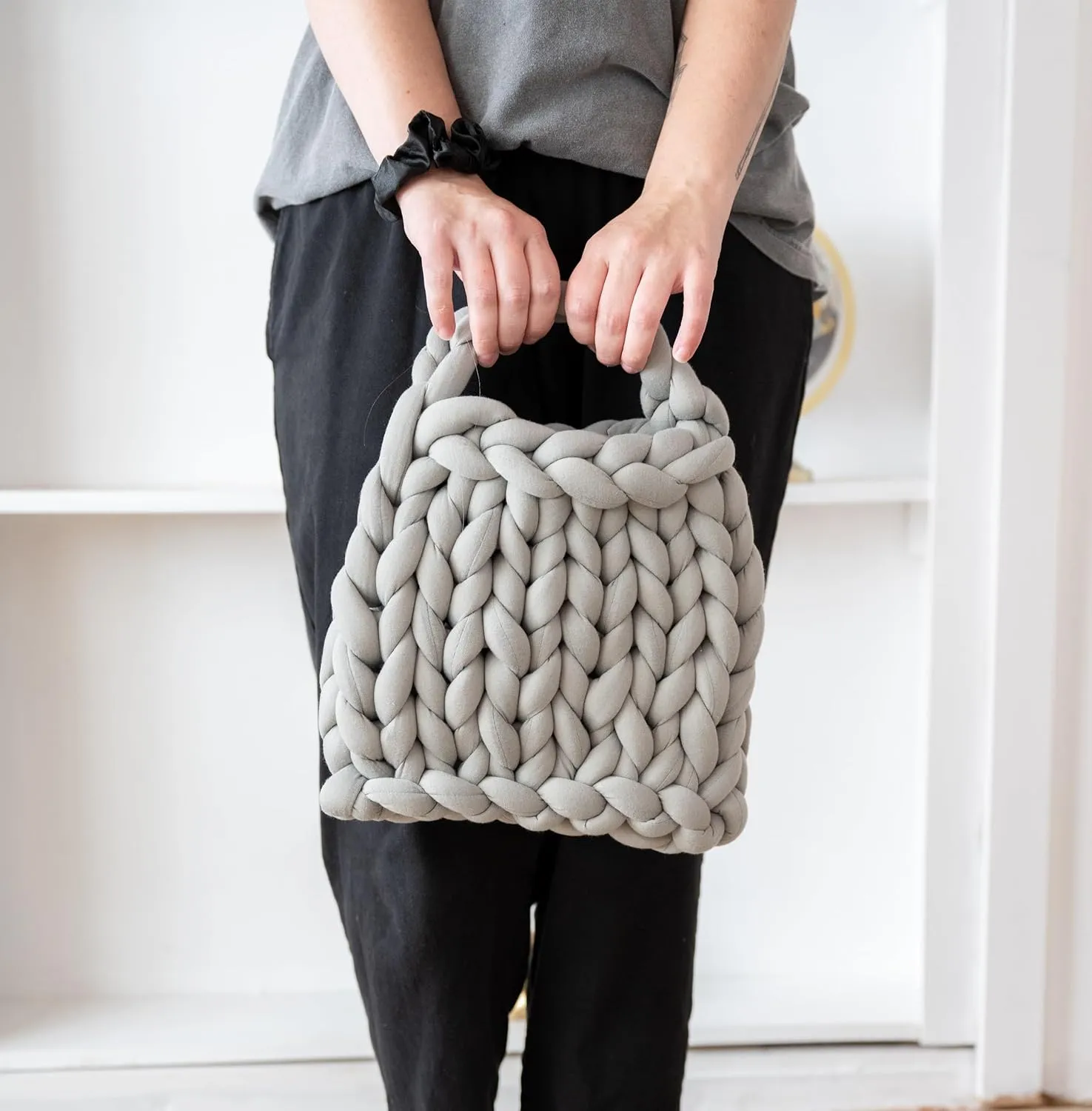 Lion Brand Yarn Cover Story Squish Stitch, Blanket Yarn, Space Grey, 1 Pack