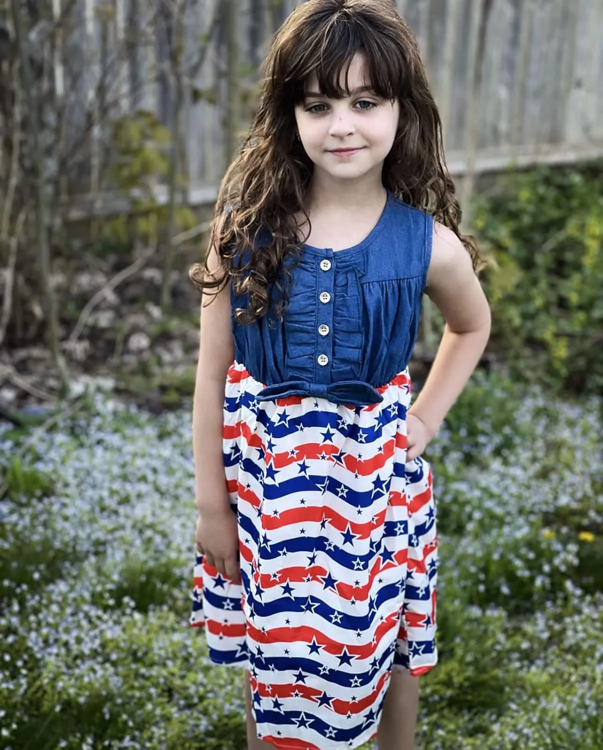 Little Girls Sleeveless Denim Dresses Casual Bowknot One-Piece Princess Sundress Tutu Skirt 2-8 Years