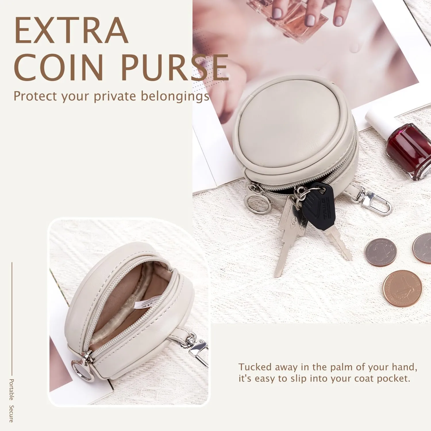 LONG VACATION Clear Bag for Stadium Events, Clear Purses for Women Stadium Crossbody, PVC Clear Concert Bag with Coin Purse