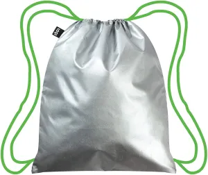 LOQI METALLIC Silver/Green Backpack
