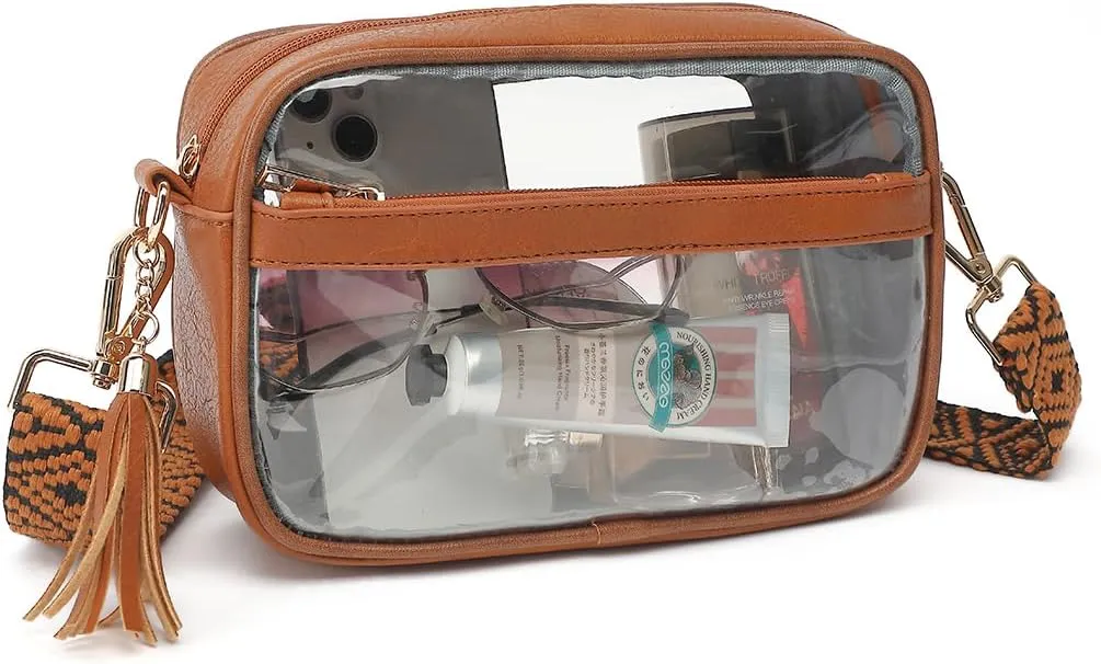 LOXOMU Clear Bag Stadium Approved, Small Clear Crossbody Bag Purse for Women, Clear Bag for Stadium Events, Concerts
