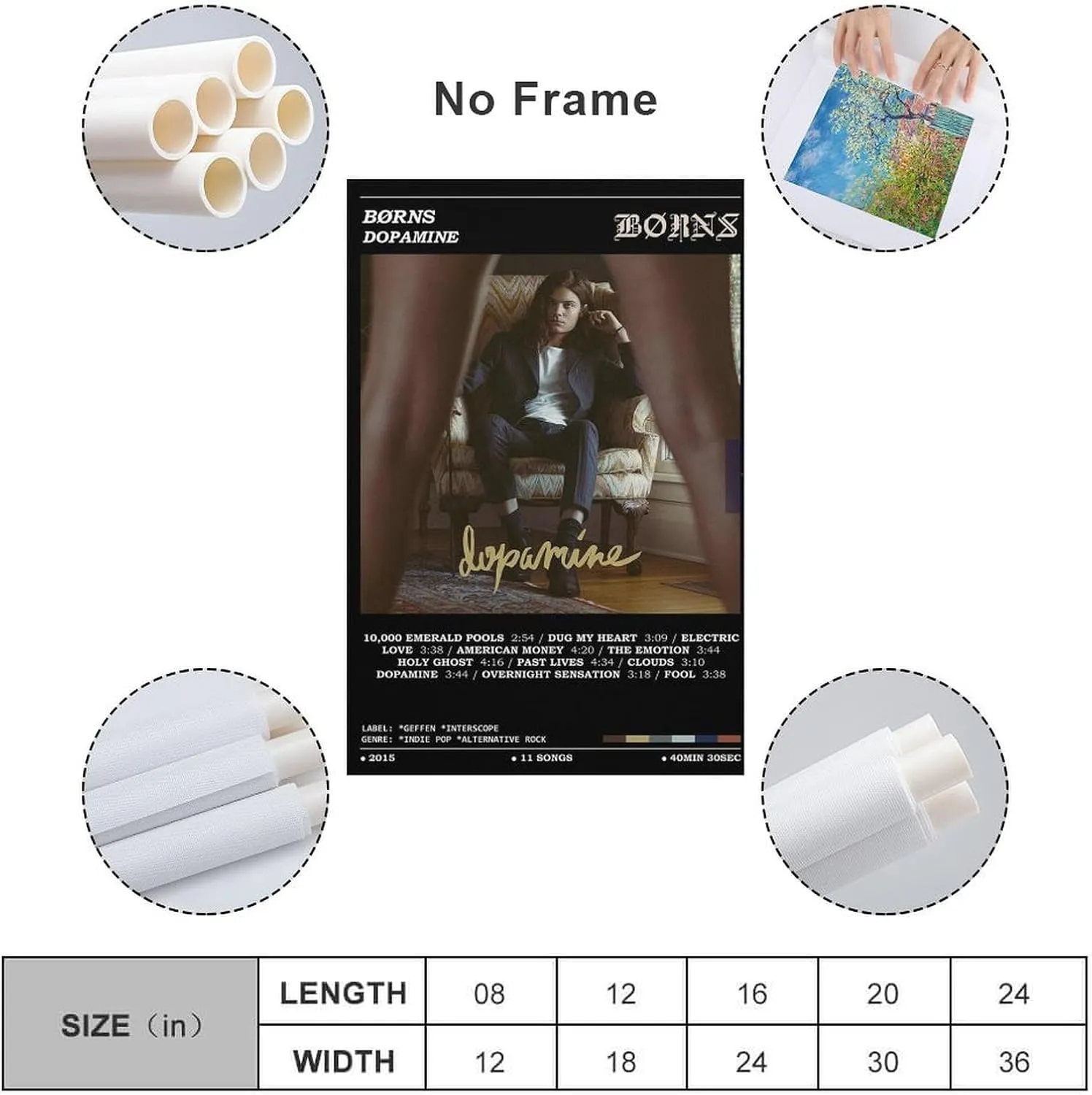 LPCDFKKG Børns - Dopamine Album Poster 1 Canvas Poster Wall Art Decor Print Picture Paintings for Living Room Bedroom Decoration Unframe-style20x30inch(50x75cm)
