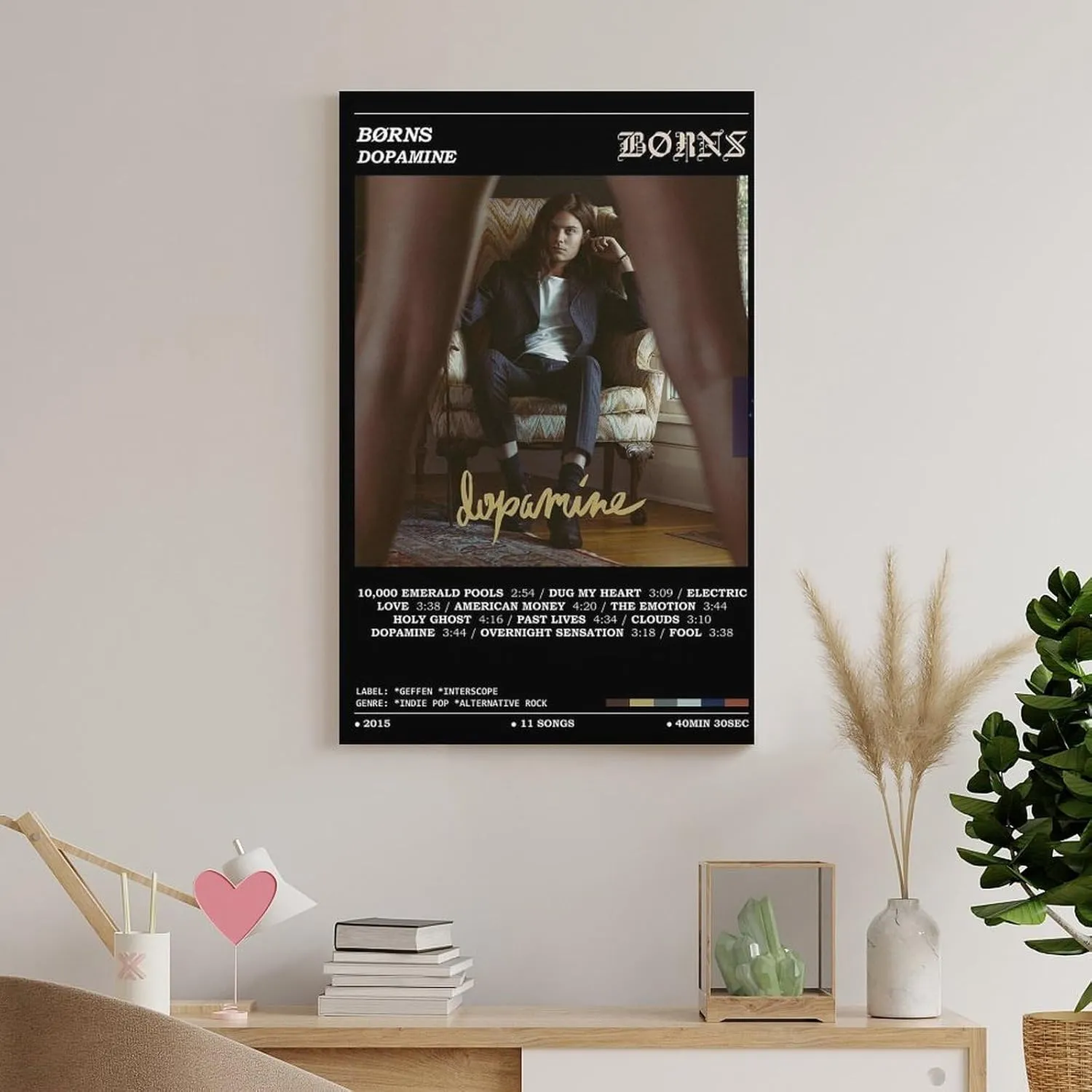 LPCDFKKG Børns - Dopamine Album Poster 1 Canvas Poster Wall Art Decor Print Picture Paintings for Living Room Bedroom Decoration Unframe-style20x30inch(50x75cm)