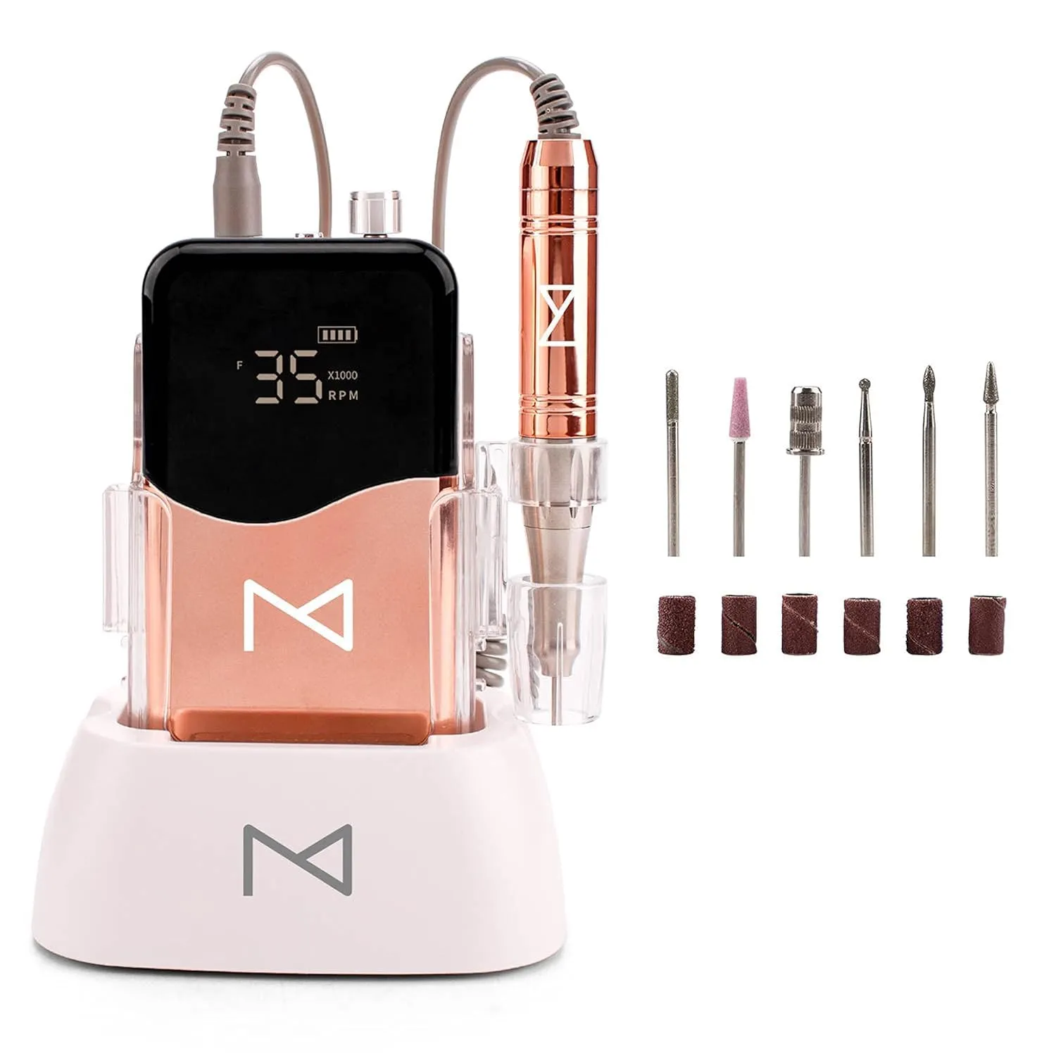 M - Mase 35k RPM Coreless Motor Handpiece Nail E-File - Handpiece Only (Handpiece - Metallic Gold)