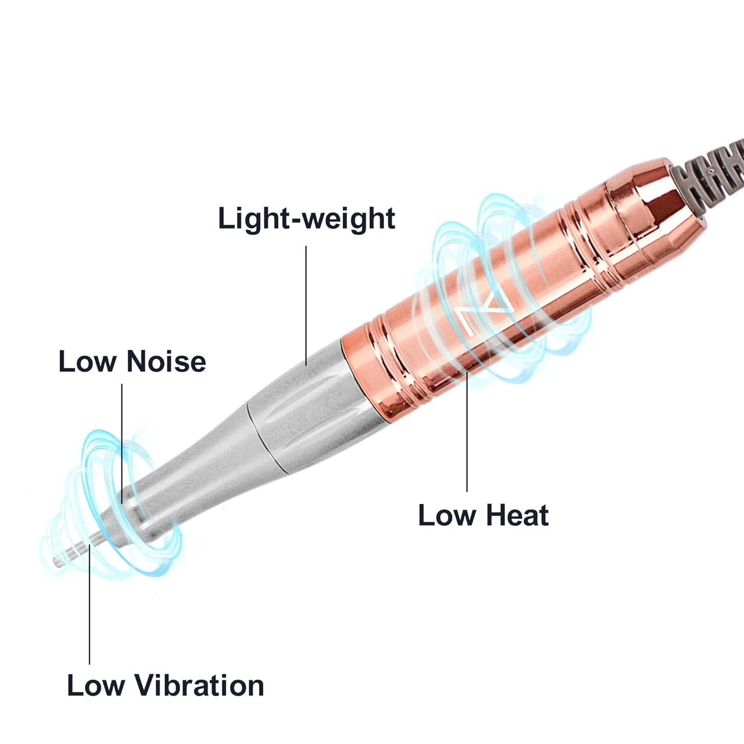 M - Mase 35k RPM Coreless Motor Handpiece Nail E-File - Handpiece Only (Handpiece - Metallic Gold)