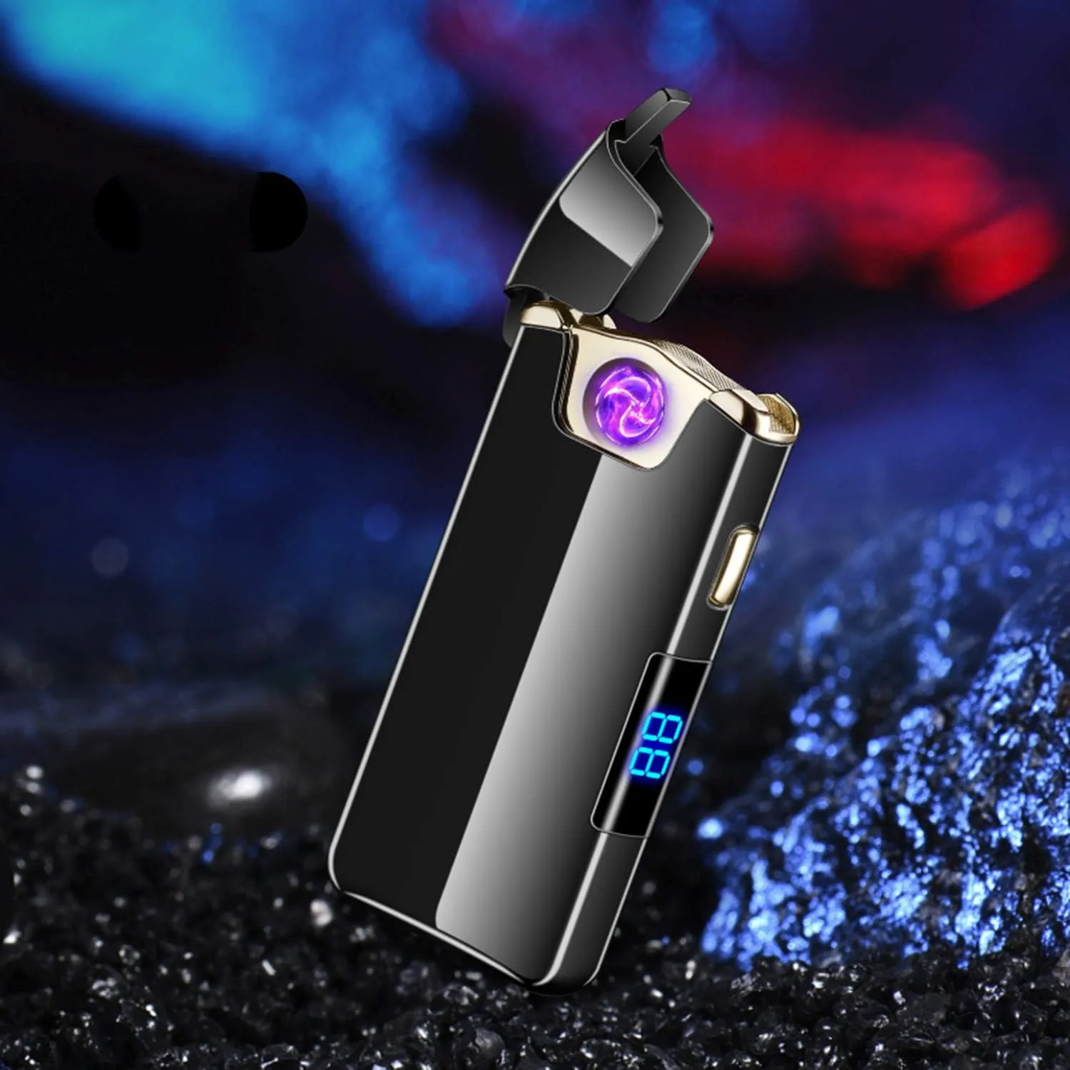Magic Arc Electric Lighter Flameless Windproof Lighter USB Rechargeable Smart Lighter Best Gift for You (Black)