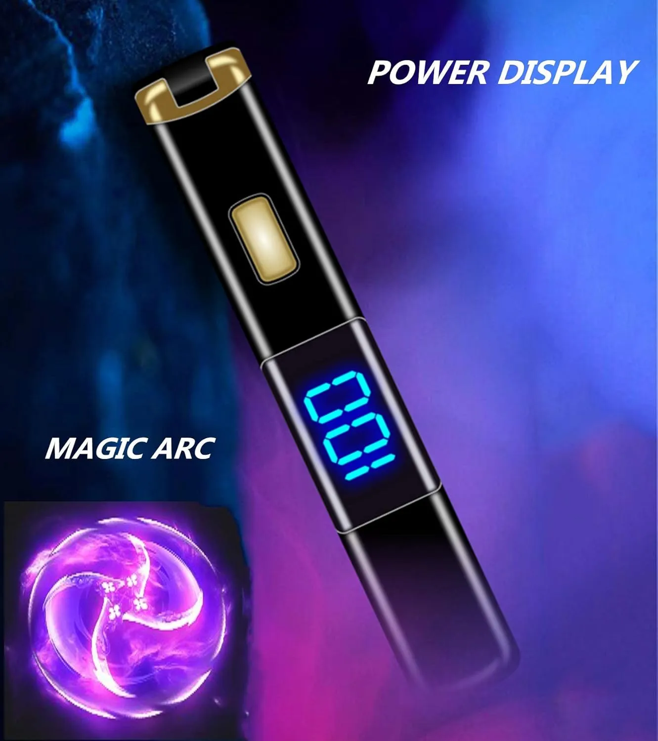 Magic Arc Electric Lighter Flameless Windproof Lighter USB Rechargeable Smart Lighter Best Gift for You (Black)