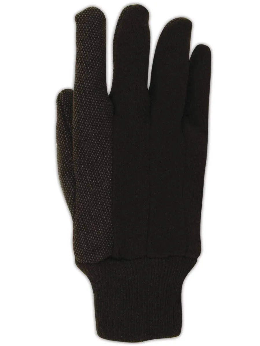 MAGID MultiMaster PVC Dotted Jersey Gloves with Knit Wrist, 12 Pairs, PVC Dotted Palm, One Size, Natural Brown, T92P