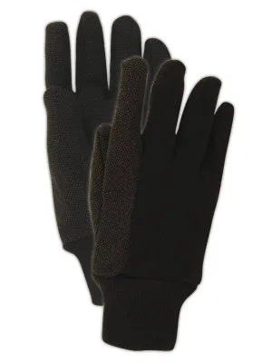 MAGID MultiMaster PVC Dotted Jersey Gloves with Knit Wrist, 12 Pairs, PVC Dotted Palm, One Size, Natural Brown, T92P