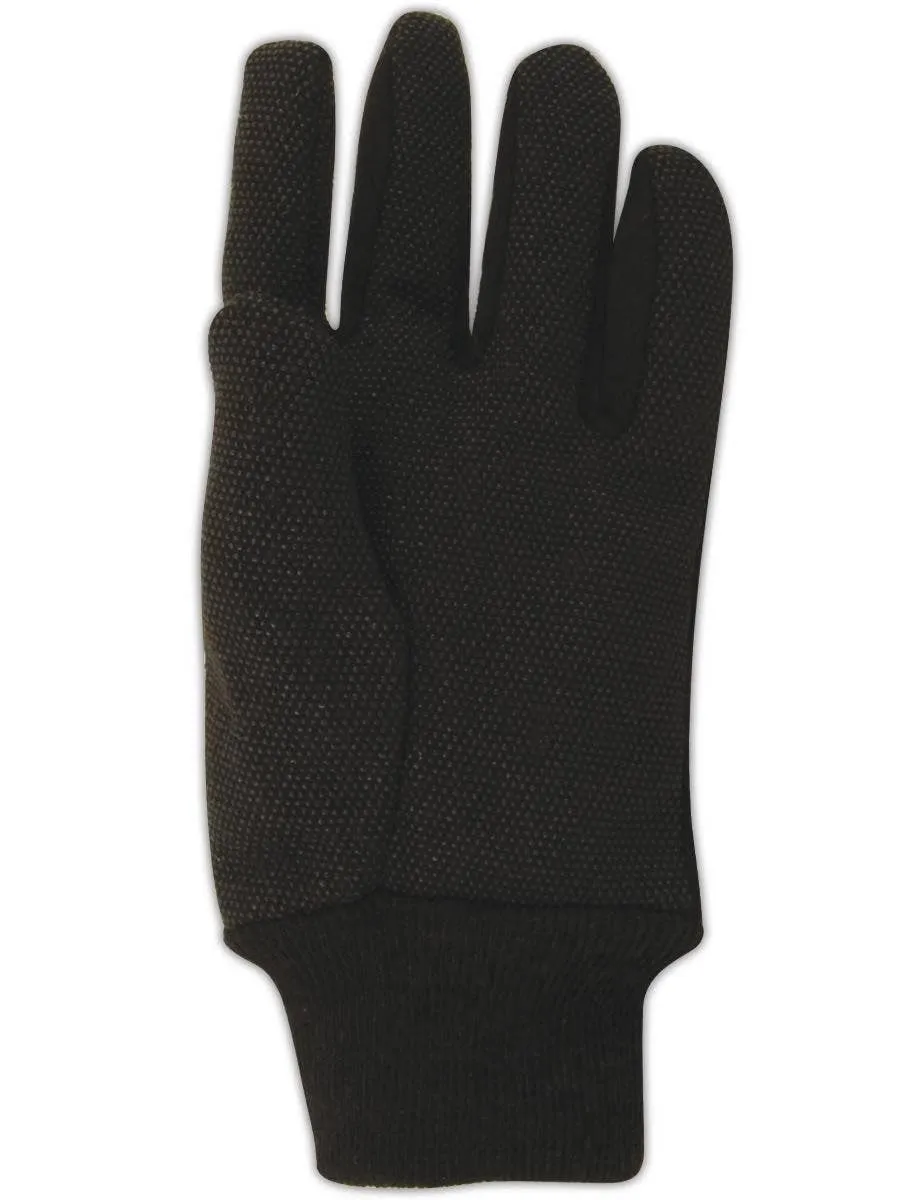 MAGID MultiMaster PVC Dotted Jersey Gloves with Knit Wrist, 12 Pairs, PVC Dotted Palm, One Size, Natural Brown, T92P