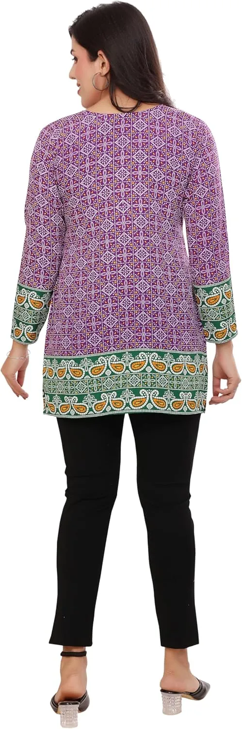 Maple Clothing Short Kurti Indian Tunic Top Women's Printed India Apparel Outfit
