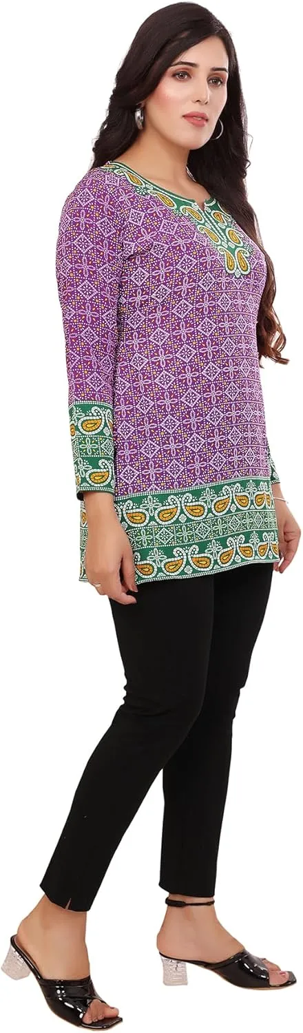 Maple Clothing Short Kurti Indian Tunic Top Women's Printed India Apparel Outfit