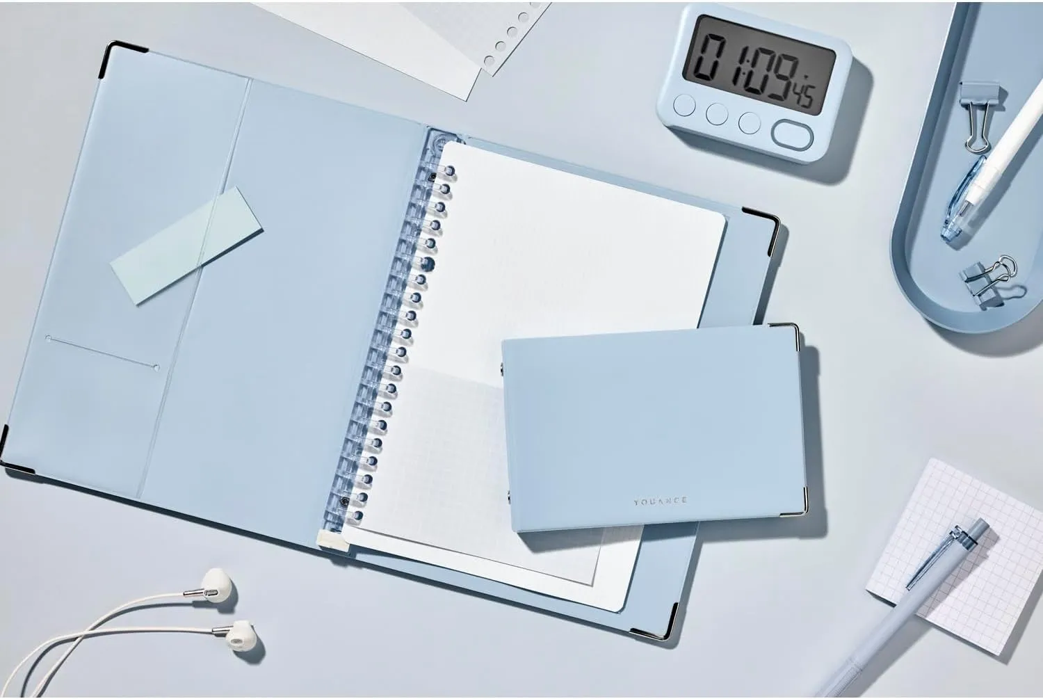 Maruman F416-41 Loose Leaf Binder, Yuance A5, 20 Holes, Blue Gray