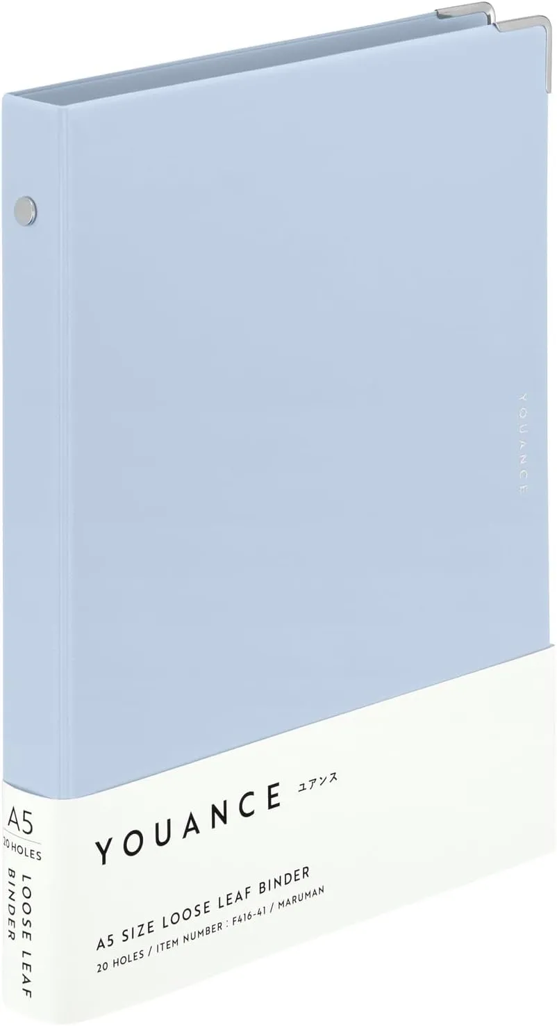 Maruman F416-41 Loose Leaf Binder, Yuance A5, 20 Holes, Blue Gray