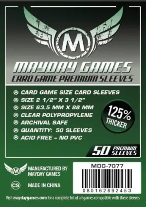 Mayday Games 7077 Clear Premium Card Sleeves 63.5x88 mm (10x50 Pack, 500 Sleeves)