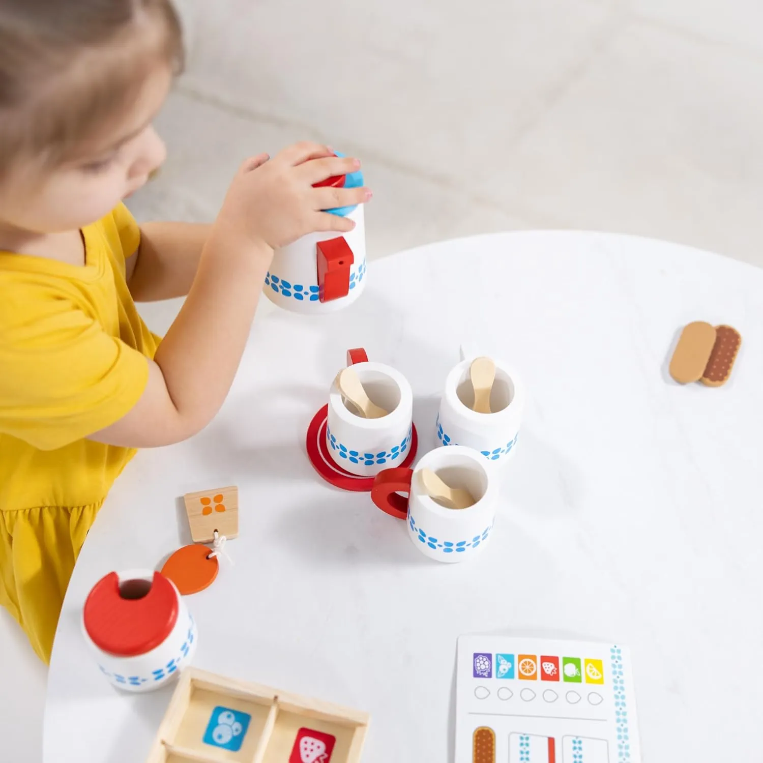 Melissa & Doug 20-Piece Steep and Serve Wooden Tea Set - Play Food and Kitchen Accessories Play Tea Set, Pretend Toy For Kids Ages 3 