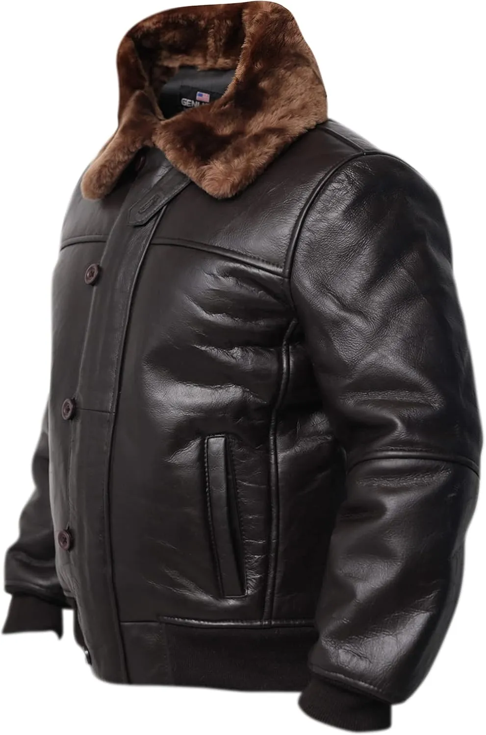 Men A1 Leather Bomber Jacket | Aviator Men's Shearling Coat | Sheepskin Coats for Men | Leather and Sheepskin Aviator Jacket