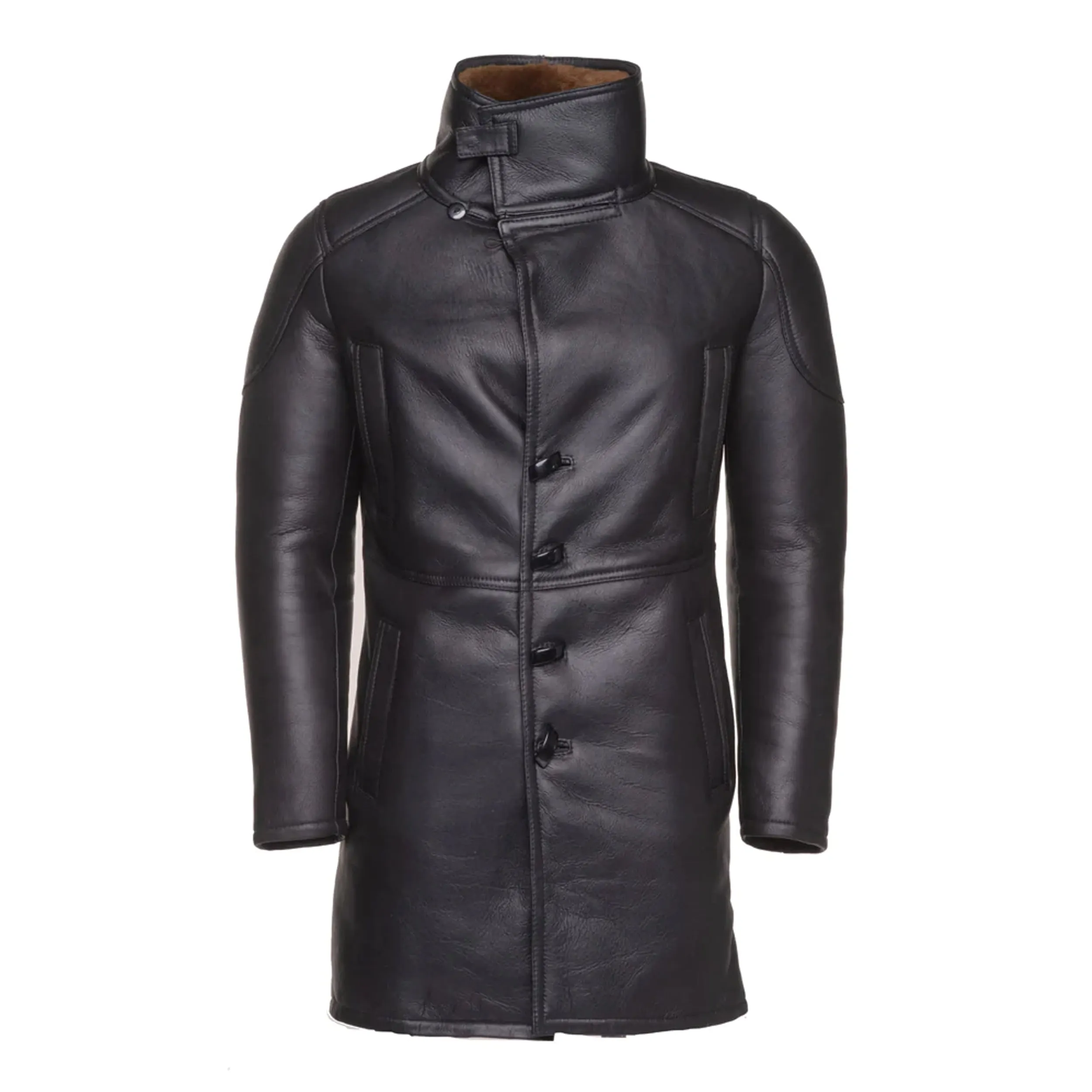 Men B4 RAF Aviator Brown Real Leather bomber Fur Coat