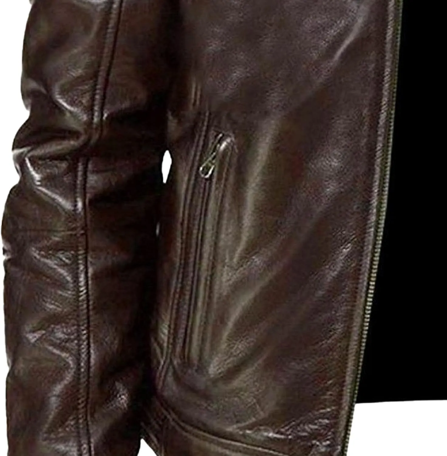Men Slim Fit Motorcyle Leather Jacket Zip-Up Windbreaker Leather Jackets Lightweight PU Biker Vintage Coat