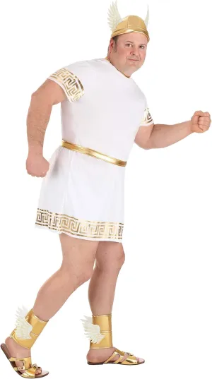 Men's Ancient Greek God Hermes Plus Size Costume | Olympian Gods Cosplay Outfit for Adults | Greek Messenger