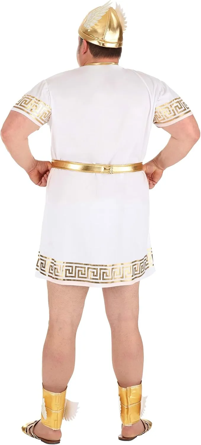 Men's Ancient Greek God Hermes Plus Size Costume | Olympian Gods Cosplay Outfit for Adults | Greek Messenger