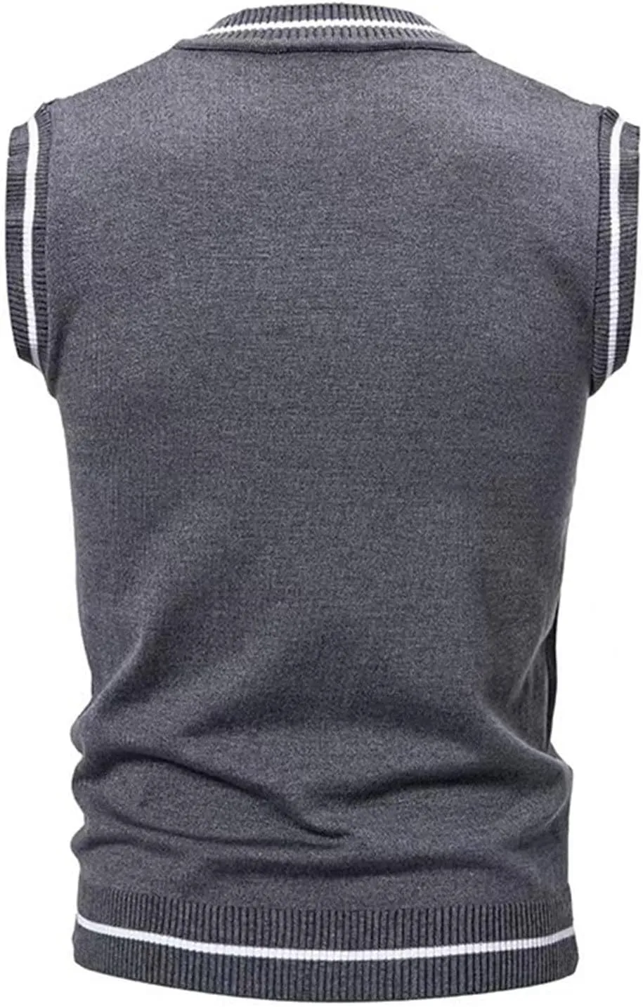 Men's Argyle Vest Sweater Plus Size V Neck Sleeveless Pullover Sweaters Fashion Slim Fit Thermal Knitwear Tank Tops