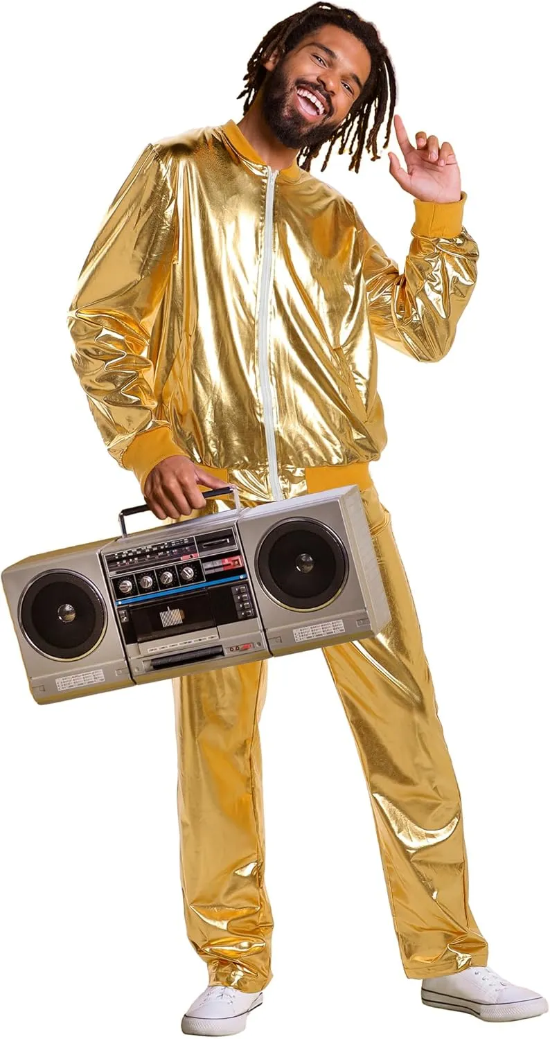 Men's Metallic Jacket and Pants Set Jacket Men Straight Leg Trousers Costume for Men Disco Cosplay Party