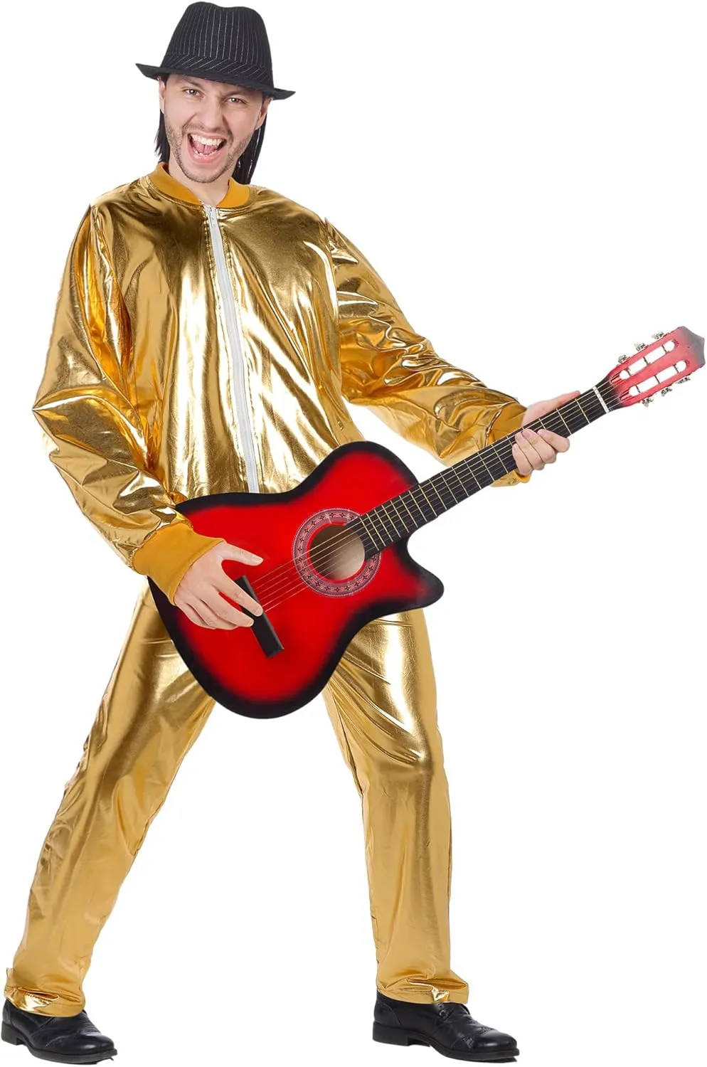Men's Metallic Jacket and Pants Set Jacket Men Straight Leg Trousers Costume for Men Disco Cosplay Party