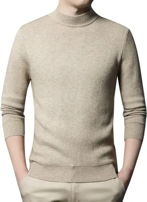Mens Pull Over Sweater Slim Fit Warm Turtleneck Thick Jumper Basic Long Sleeve Knitted Tops Underwear Big and Tall