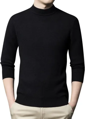 Mens Pull Over Sweater Slim Fit Warm Turtleneck Thick Jumper Basic Long Sleeve Knitted Tops Underwear Big and Tall