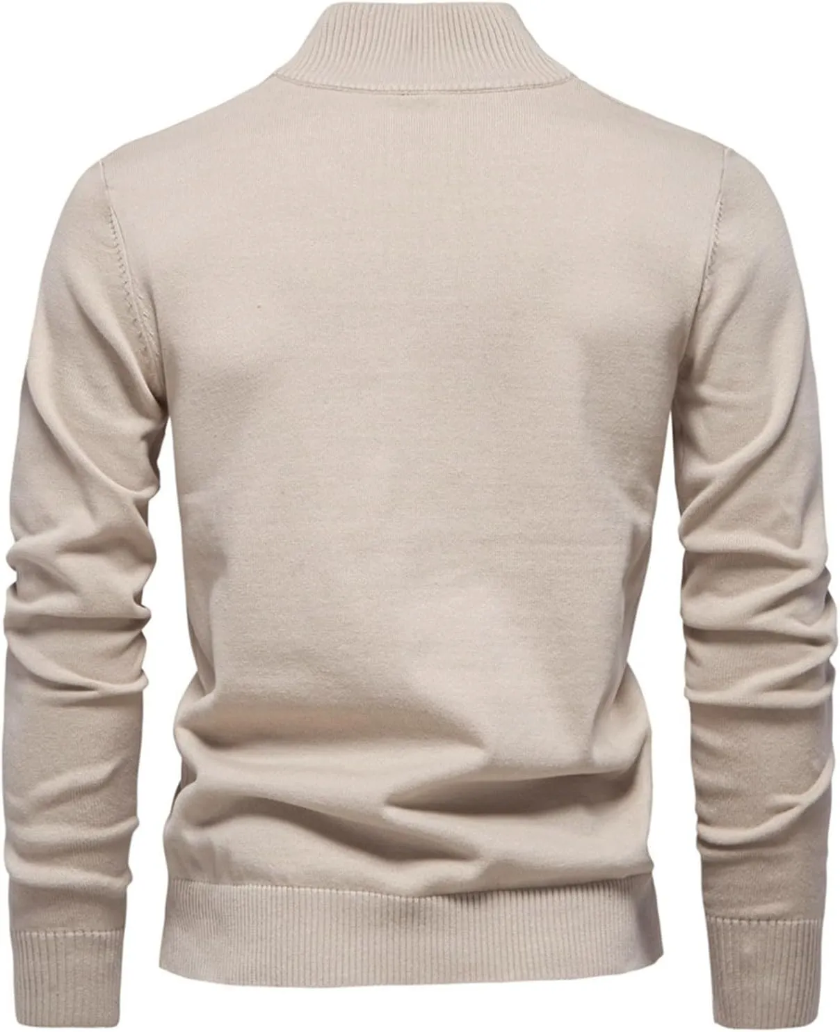 Men's Quarter Zip Sweater Slim Fit Casual Outdoor Lightweight Pullover Sweater Mock Neck Polo Sweaters