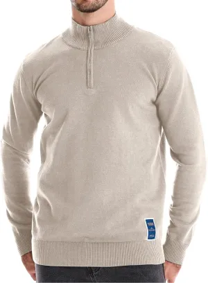 Men's Quarter Zip Sweater Slim Fit Casual Outdoor Lightweight Pullover Sweater Mock Neck Polo Sweaters