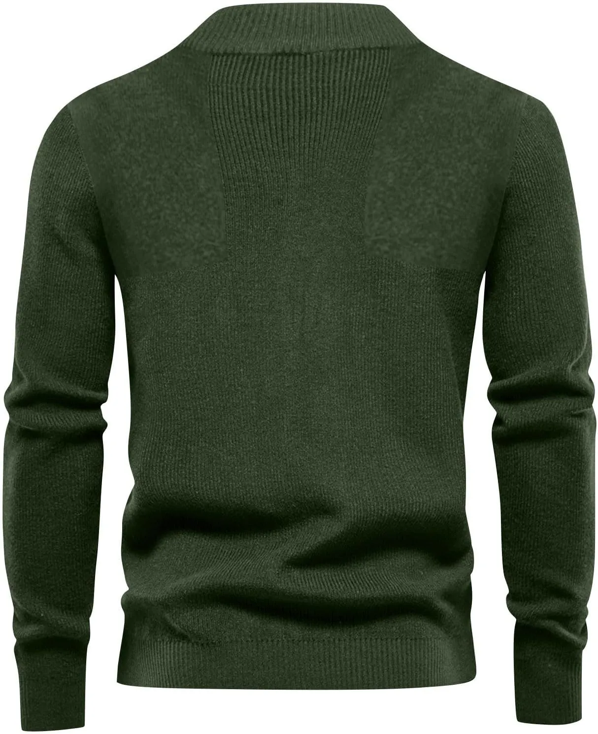 Men's Quarter Zip Sweater Waffle Knit Sweater Casual Fall Winter Polo Casual Knitted Loose Fit Oversize Sweater