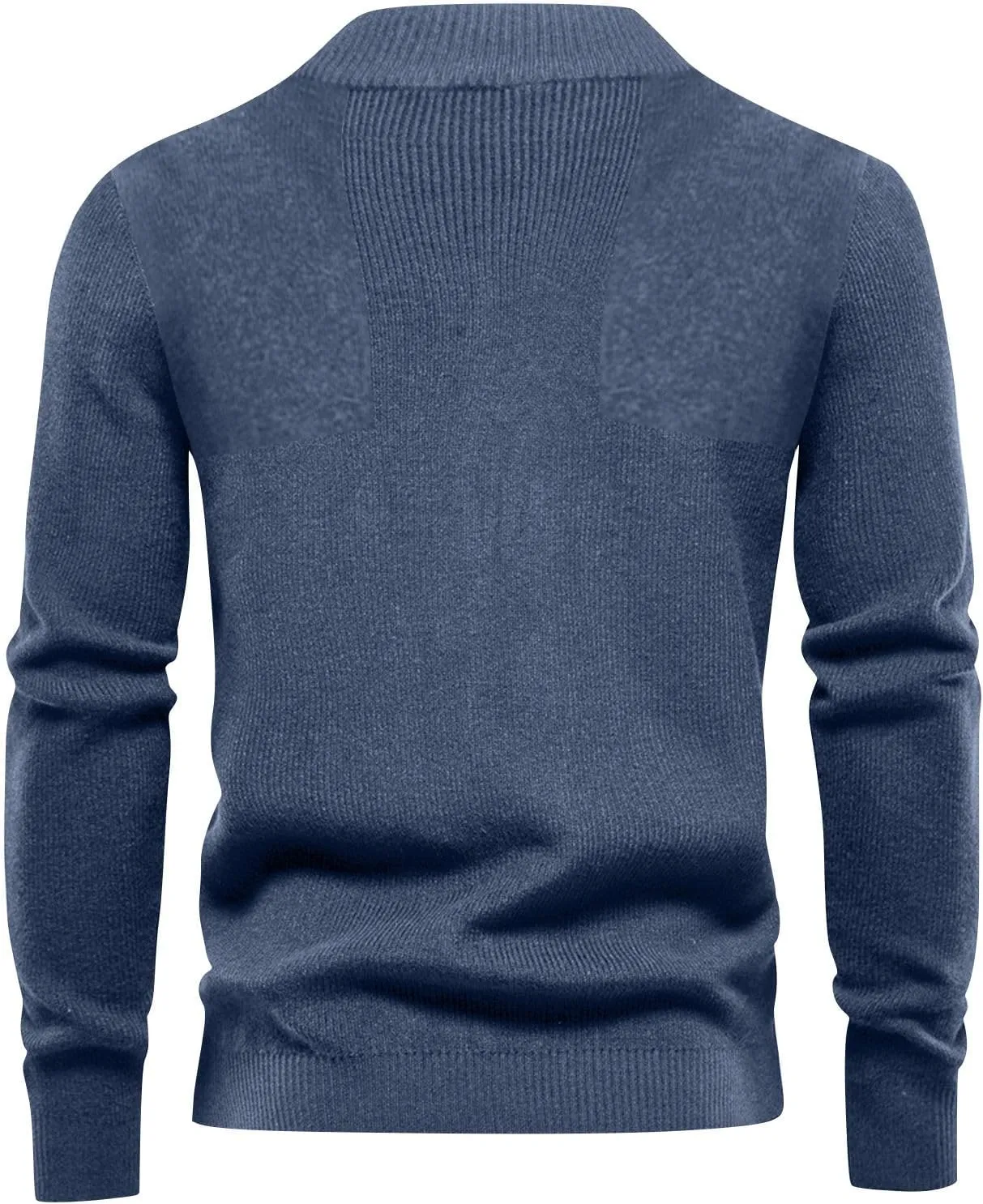 Men's Quarter Zip Sweater Waffle Knit Sweater Casual Fall Winter Polo Casual Knitted Loose Fit Oversize Sweater