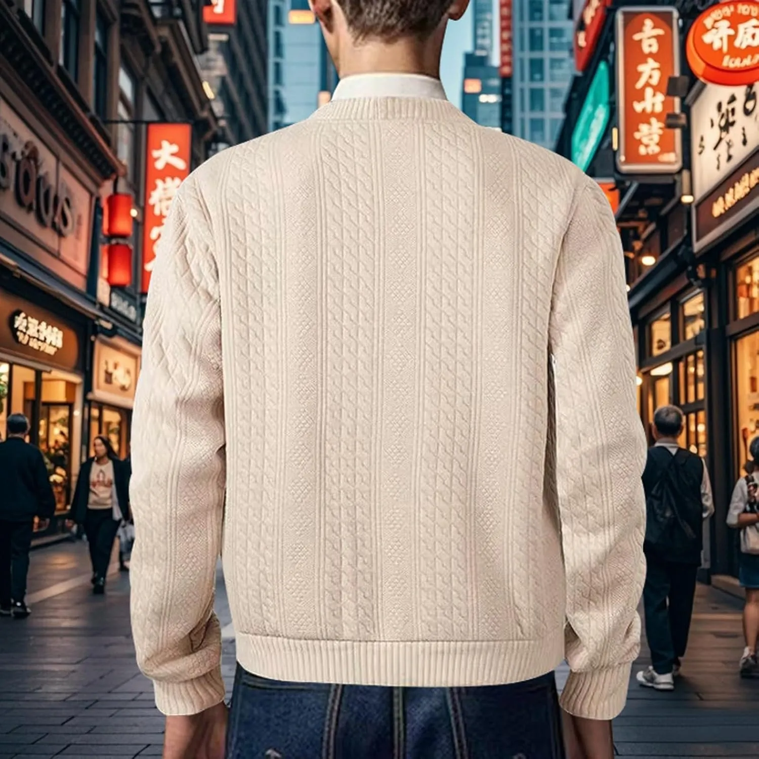 Mens Shawl Collar Cardigan Sweaters Knit Textured Sweater Button Down Long Sleeve Winter Casual Cardigans