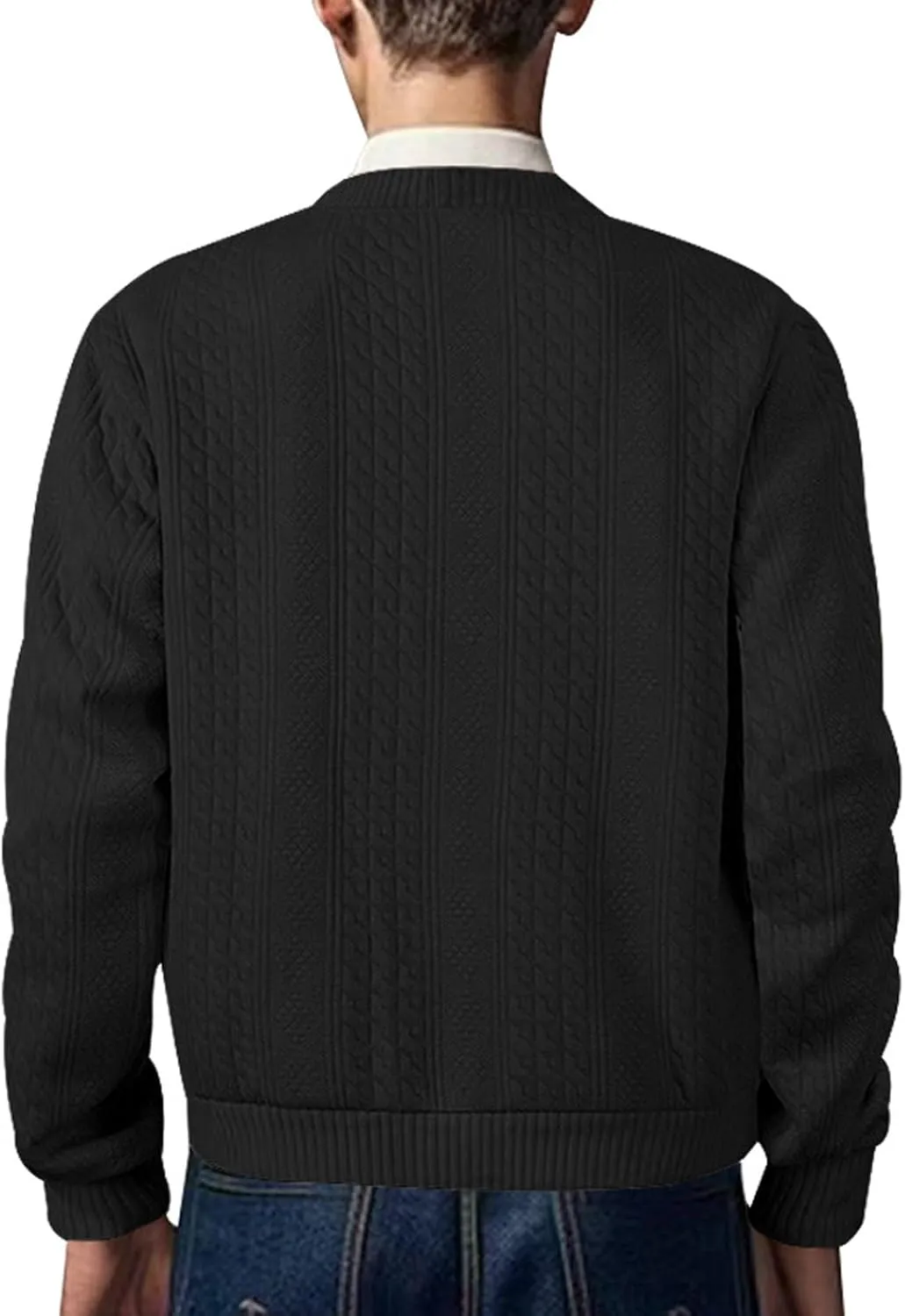 Mens Shawl Collar Cardigan Sweaters Knit Textured Sweater Button Down Long Sleeve Winter Casual Cardigans