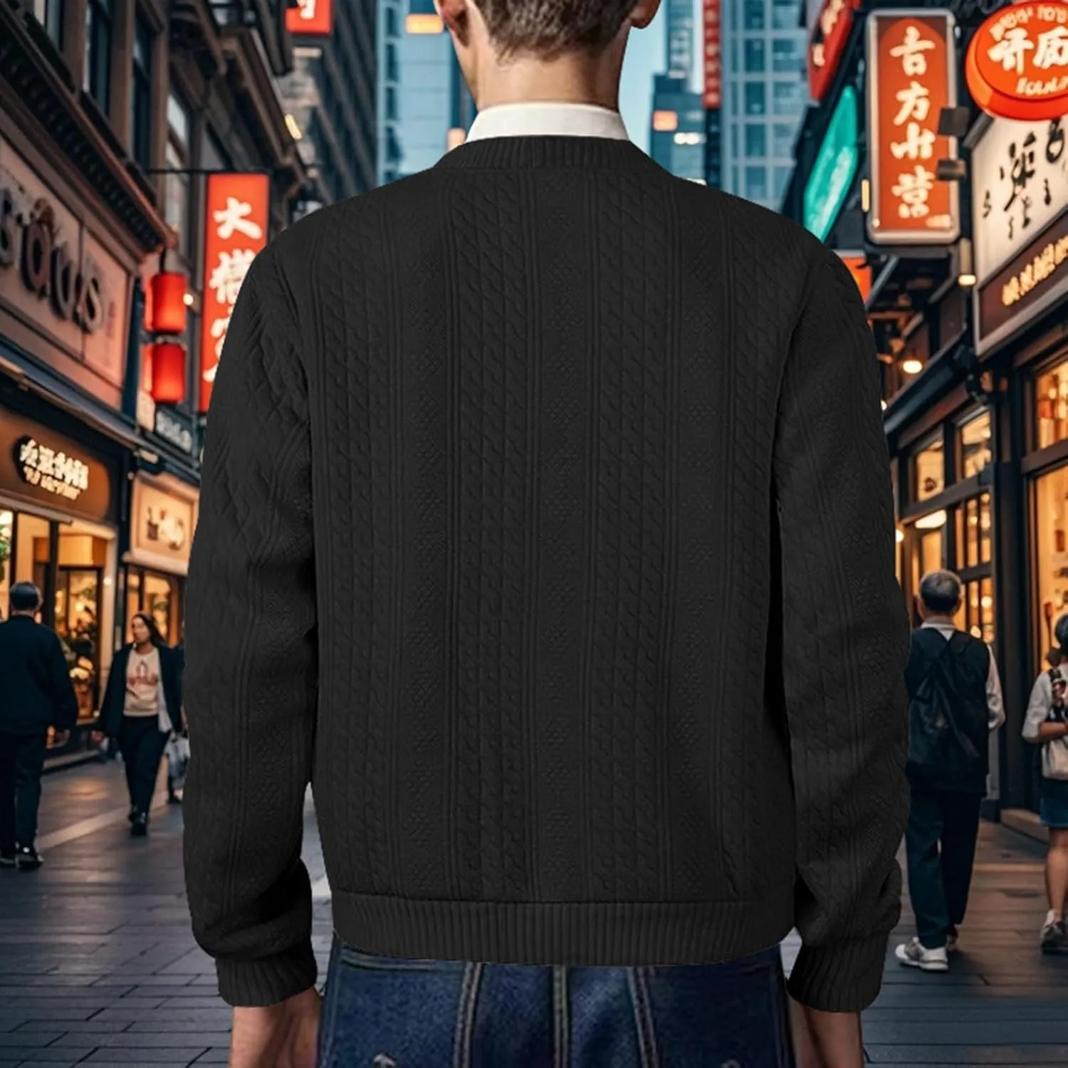 Mens Shawl Collar Cardigan Sweaters Knit Textured Sweater Button Down Long Sleeve Winter Casual Cardigans